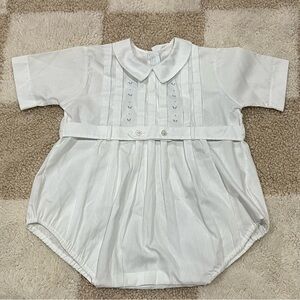 Vintage Embroidered Collared Boys Bubble w Belt